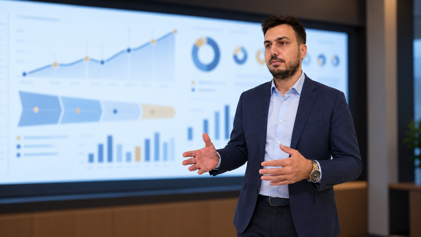 Anastasios Savvidis presenting a commercial performance analysis